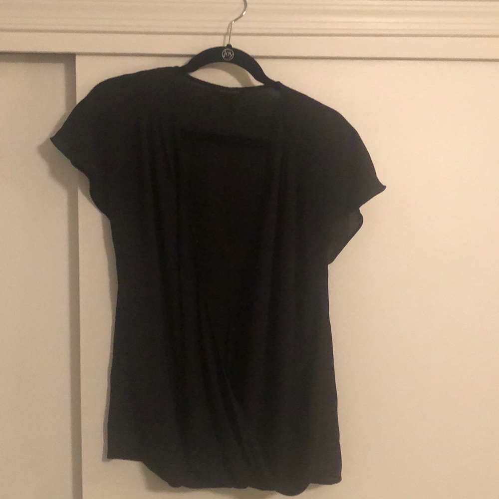 Banana Republic (M) Black Sheer Short Sleeve Top